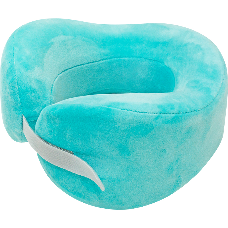 Cuscino a forma di U in memory foam per collo in microfibra